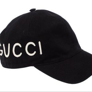 GUCCI Cotton Loved Gucci Baseball Hat cap S M Black